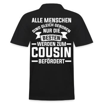 Bester Cousin - Männer Poloshirt - Schwarz - Hinten - Kai (181cm)