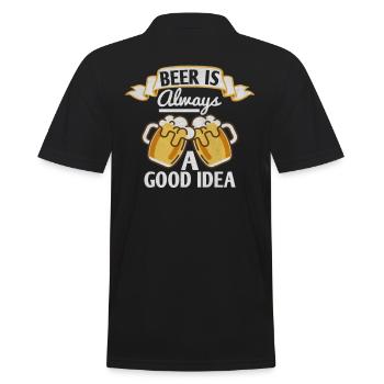 Lustige Bier Sprüche Geschenk Männer Frauen - Männer Poloshirt - Schwarz - Hinten - Kai (181cm)