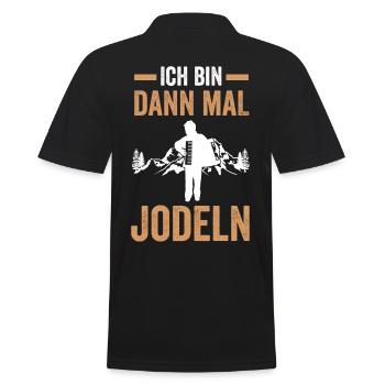 Jodler Jodelgesang Jodel Lied - Männer Poloshirt - Schwarz - Hinten - Kai (181cm)