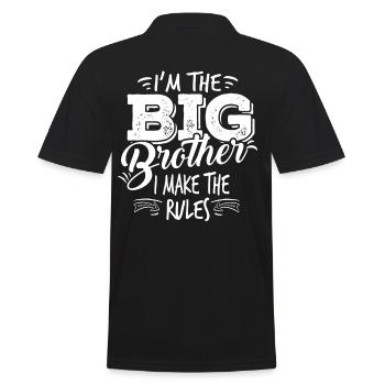 Ich bin der Bruder, ich mache die Regeln - Männer Poloshirt - Schwarz - Hinten - Kai (181cm)
