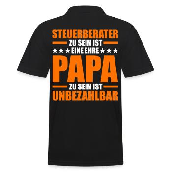 Steuerberater Papa Vatertag - Männer Poloshirt - Schwarz - Hinten - Kai (181cm)