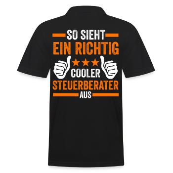 Steuerberater Steuererklärung - Männer Poloshirt - Schwarz - Hinten - Kai (181cm)