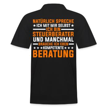 Steuerberater Steuerfachangestellter - Männer Poloshirt - Schwarz - Hinten - Kai (181cm)