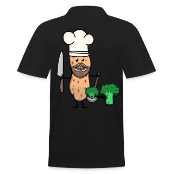 Save Vegan Vegetable Peanut Cook Healthy Cooking - Men's Polo Shirt - black - Back - Kai (181cm)