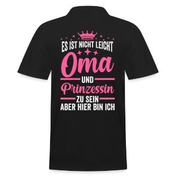 Oma Prinzessin - Männer Poloshirt - Schwarz - Hinten - Kai (181cm)