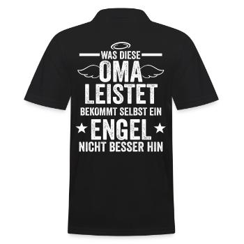 Oma Engel Großmutter Uroma - Männer Poloshirt - Schwarz - Hinten - Kai (181cm)