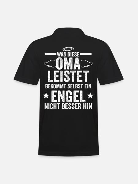 Oma Engel Großmutter Uroma - Männer Poloshirt - Schwarz