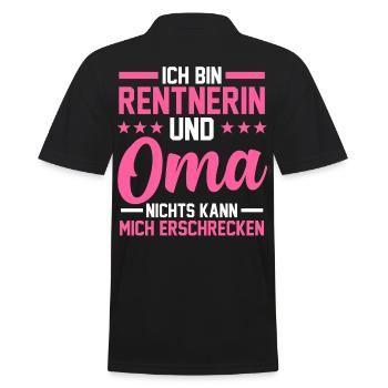 Oma Rentnerin - Männer Poloshirt - Schwarz - Hinten - Kai (181cm)