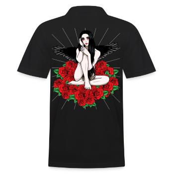 Black Angel Red Roses Fantasy Heavenly Dark - Polo Homme - noir - Dos - Kai (181cm)