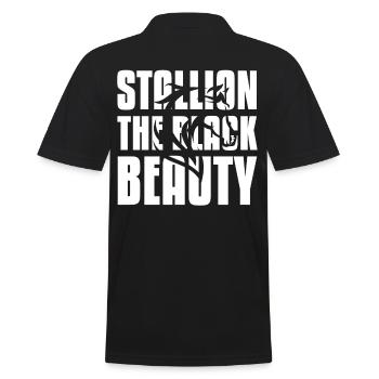 Stalltion The Black Beauty Rider Riding - Men's Polo Shirt - black - Back - Kai (181cm)