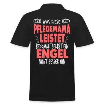Pflegemutter Engel Muttertag - Männer Poloshirt - Schwarz - Hinten - Kai (181cm)