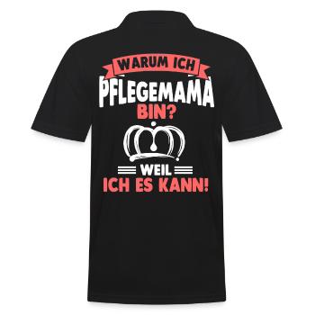 Pflegemutter Ziehmutter Muttertag - Männer Poloshirt - Schwarz - Hinten - Kai (181cm)