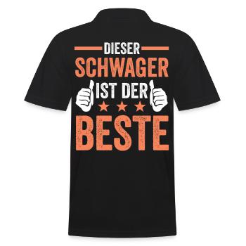 Bester Schwager Geschenk - Männer Poloshirt - Schwarz - Hinten - Kai (181cm)