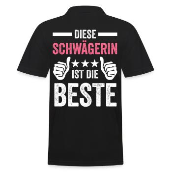 Beste Schwägerin Geschenk - Männer Poloshirt - Schwarz - Hinten - Kai (181cm)