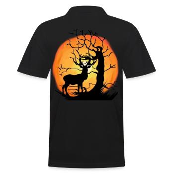 Faune Habitants de la forêt Forêt Animal Cerf Nature Soleil - Polo Homme - noir - Dos - Kai (181cm)