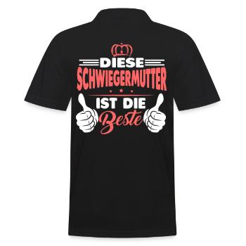 Beste Schwiegermutter Geschenk - Männer Poloshirt - Schwarz - Hinten - Kai (181cm)