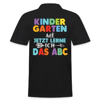 Erster Schultag Schulanfang Schulkind - Männer Poloshirt - Schwarz - Hinten - Kai (181cm)