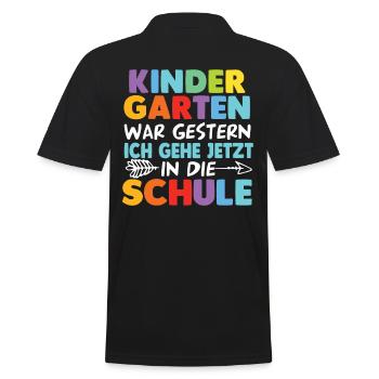 Kindergarten Abschied Schulanfang Schulkind - Männer Poloshirt - Schwarz - Hinten - Kai (181cm)