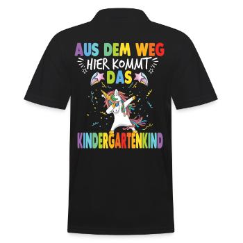 Kita Kindergarten Tagesmutter Einhorn - Männer Poloshirt - Schwarz - Hinten - Kai (181cm)