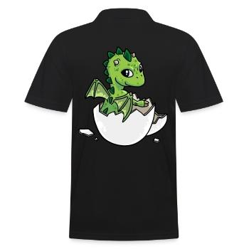 Dragon Fable Animals Fairy Tale Fantasy Kids Baby - Men's Polo Shirt - black - Back - Kai (181cm)