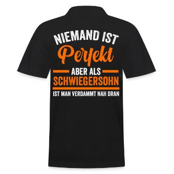 Perfekter Schwiegersohn - Männer Poloshirt - Schwarz - Hinten - Kai (181cm)