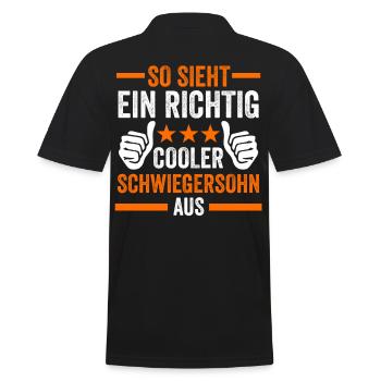 Cooler Schwiegersohn Geschenk - Männer Poloshirt - Schwarz - Hinten - Kai (181cm)