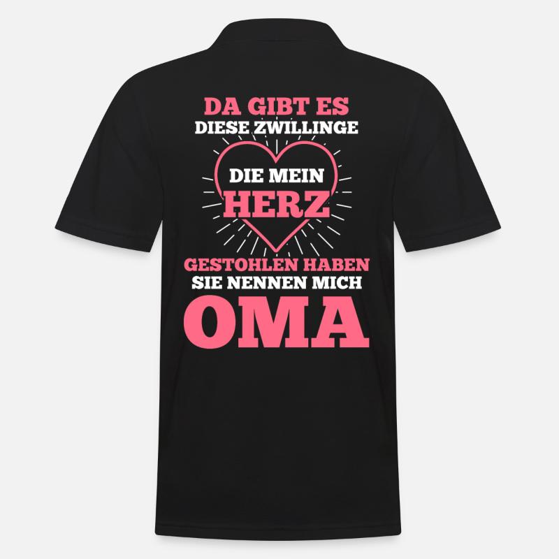Oma Zwillinge Enkel Großmutter - Männer Poloshirt - Schwarz