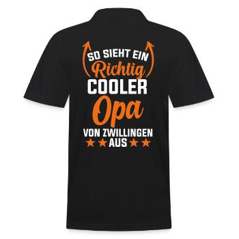 Opa Von Zwillingen Zwillingsopa - Männer Poloshirt - Schwarz - Hinten - Kai (181cm)