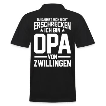 Zwillings Enkel Opa Großvater - Männer Poloshirt - Schwarz - Hinten - Kai (181cm)