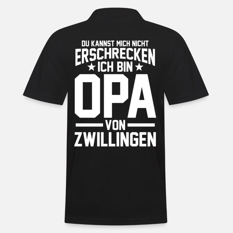 Zwillings Enkel Opa Großvater - Männer Poloshirt - Schwarz