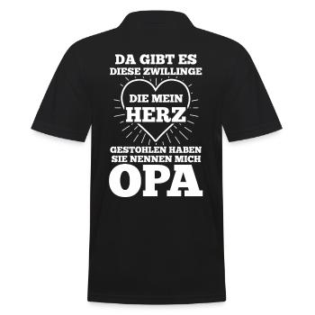 Opa Zwilling Enkel Großvater - Männer Poloshirt - Schwarz - Hinten - Kai (181cm)