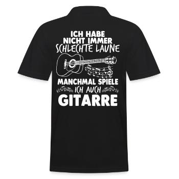 Gitarre Musikband Gitarrist Gitarrenspieler - Männer Poloshirt - Schwarz - Hinten - Kai (181cm)