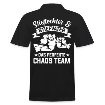 Stieftochter Stiefvater Stiefpapa Stiefkind - Männer Poloshirt - Schwarz - Hinten - Kai (181cm)