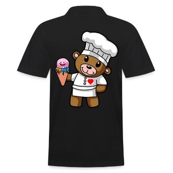 Teddy Glace Pâtisserie Chef Candy Glacier Shop Kid - Polo Homme - noir - Dos - Kai (181cm)
