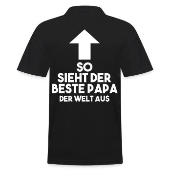 Bester Papa Der Welt Geschenk - Männer Poloshirt - Schwarz - Hinten - Kai (181cm)