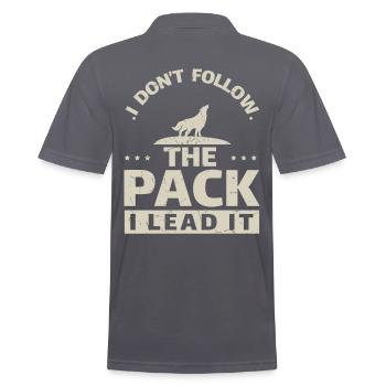 Ich führe das Pack Wolf Wölfe Alpha - Männer Poloshirt - Anthrazit - Hinten - Nico (186cm)