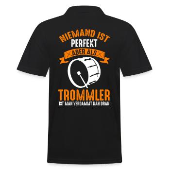 Trommel Musik Trommler Drums Musikband - Männer Poloshirt - Schwarz - Hinten - Kai (181cm)