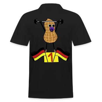 Erdnuss Baby Sportler Gewichte Training Deutscher - Männer Poloshirt - Schwarz - Hinten - Kai (181cm)