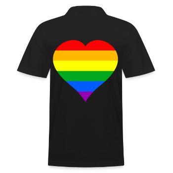 Herz Liebe LGBT - Männer Poloshirt - Schwarz - Hinten - Kai (181cm)