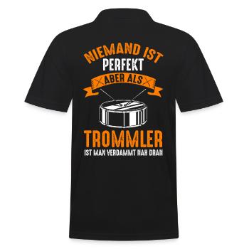 Trommel Musik Trommler Drums Musikband - Männer Poloshirt - Schwarz - Hinten - Kai (181cm)