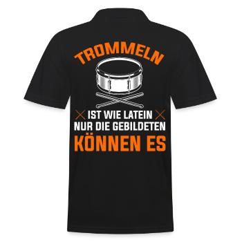 Trommel Trommler Drummer Marschtrommel - Männer Poloshirt - Schwarz - Hinten - Kai (181cm)