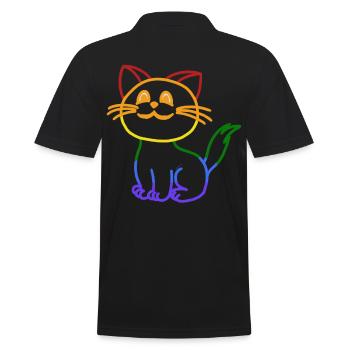 Katze LGBT Gay Pride gay Toleranz Anders - Männer Poloshirt - Schwarz - Hinten - Kai (181cm)
