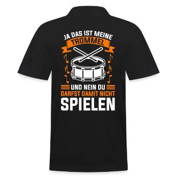 Trommel Trommeln Trommler Musik Band - Männer Poloshirt - Schwarz - Hinten - Kai (181cm)