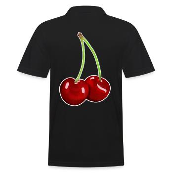 Cherry, Cherry, Cherries, Fruity, Harvest, Garden, Fruit - Men's Polo Shirt - black - Back - Kai (181cm)