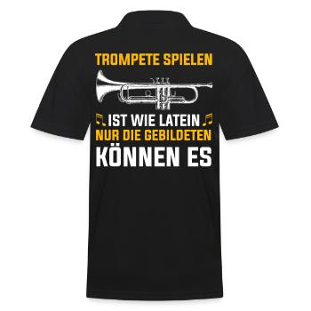 Trompete Trompeter Orchester Blaskapelle - Männer Poloshirt - Schwarz - Hinten - Kai (181cm)