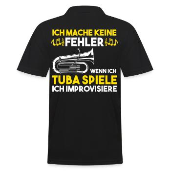 Tuba Tubist Posaunenspieler Musiker - Männer Poloshirt - Schwarz - Hinten - Kai (181cm)