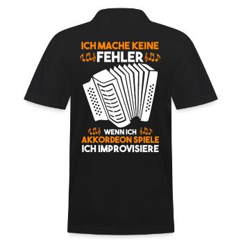 Akkordeon Handklavier Akkordeonspieler - Männer Poloshirt - Schwarz - Hinten - Kai (181cm)