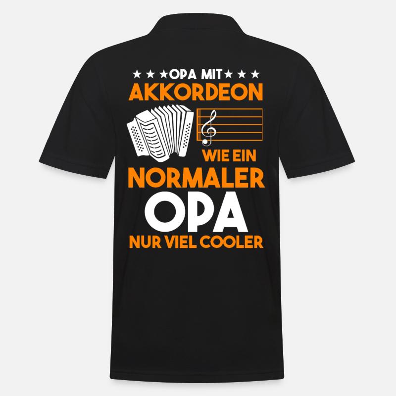 Akkordeon Opa Fisarmonica Großvater - Männer Poloshirt - Schwarz