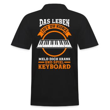 Keyboard Keyboarder Lustige Sprüche - Männer Poloshirt - Schwarz - Hinten - Kai (181cm)