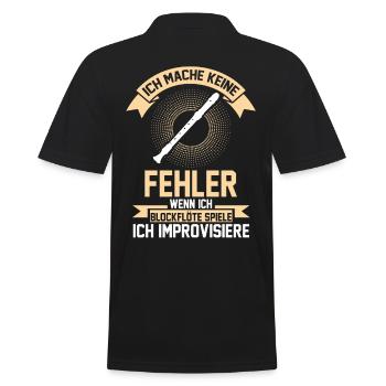Blockflöte Flöte Orchester Musikverein - Männer Poloshirt - Schwarz - Hinten - Kai (181cm)